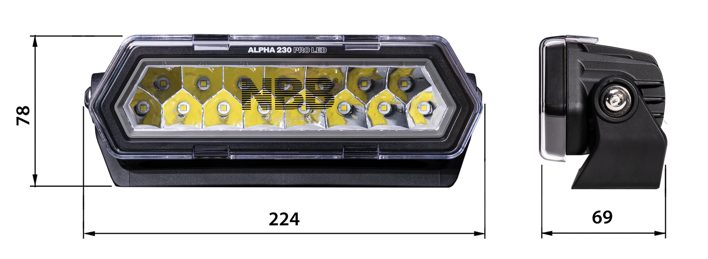 NBB Alpha 230 Pro LED extraljusramp