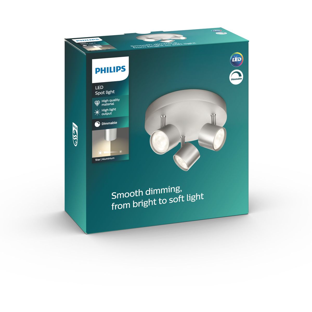 Philips - STAR plate/spiral aluminium 3x4.5W SELV
