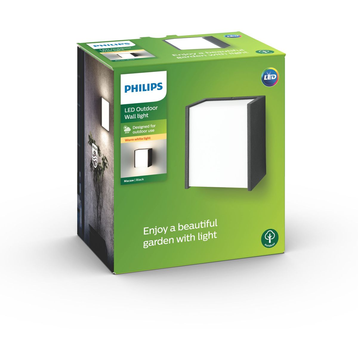 Philips - Makaw Wall Lantern Black 1x3W selv