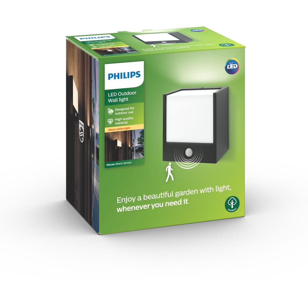 Philips - Makaw Wall Lantern Black 1x3,5W 230V