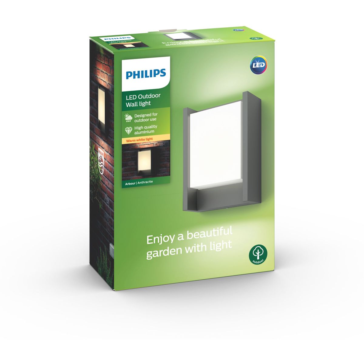 Philips - Arbor Wall Lantern Anthracite 1x6W 230V