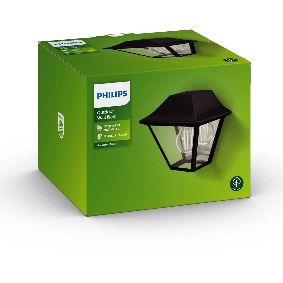 Philips - Alpenglow Wall Lantern Black 1x42W 230V