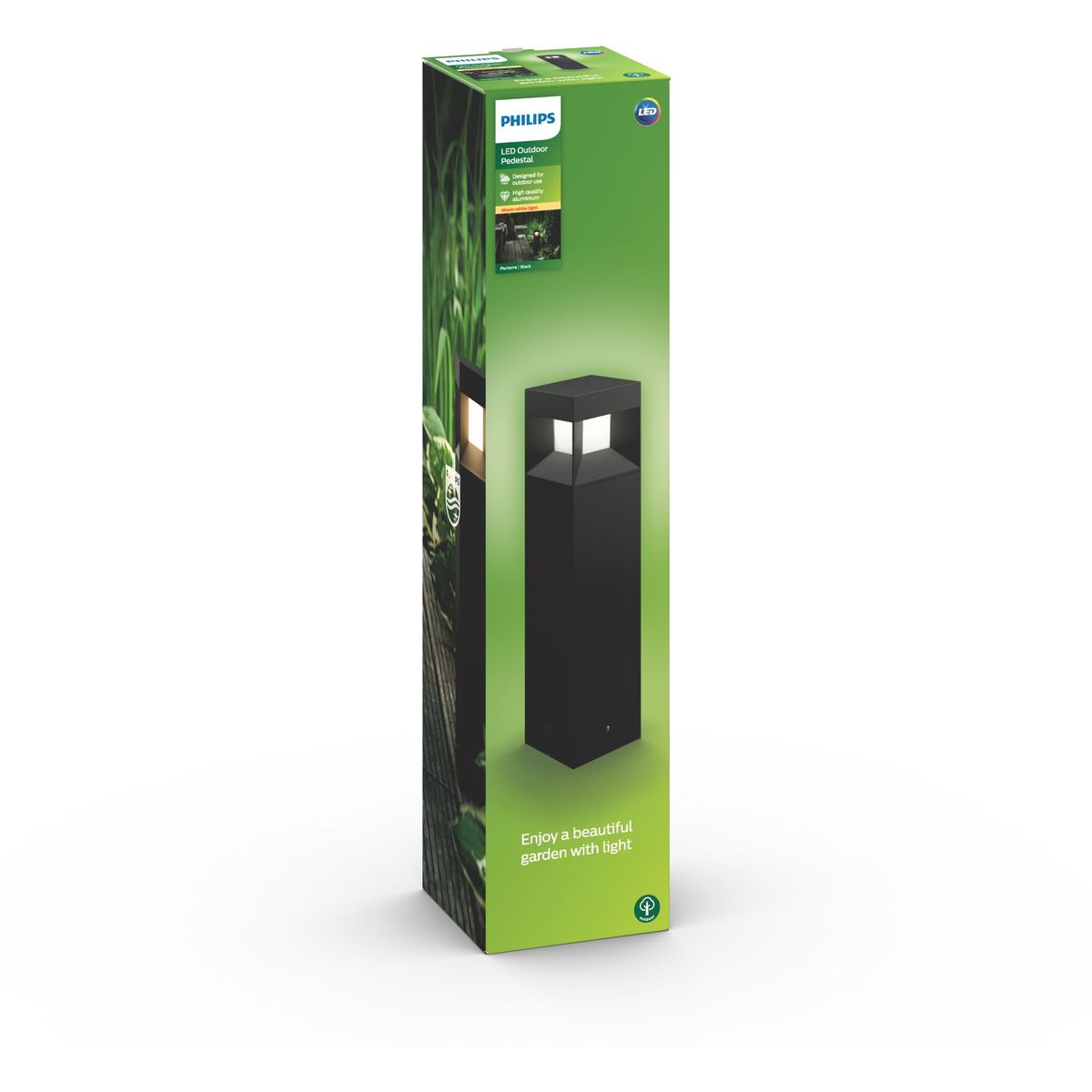 Philips - Parterre Cokol Black 1x8W 230V