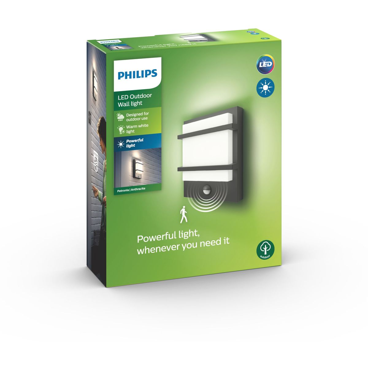 Philips - Petronia IR Wall Lantern Anthracite 1x12