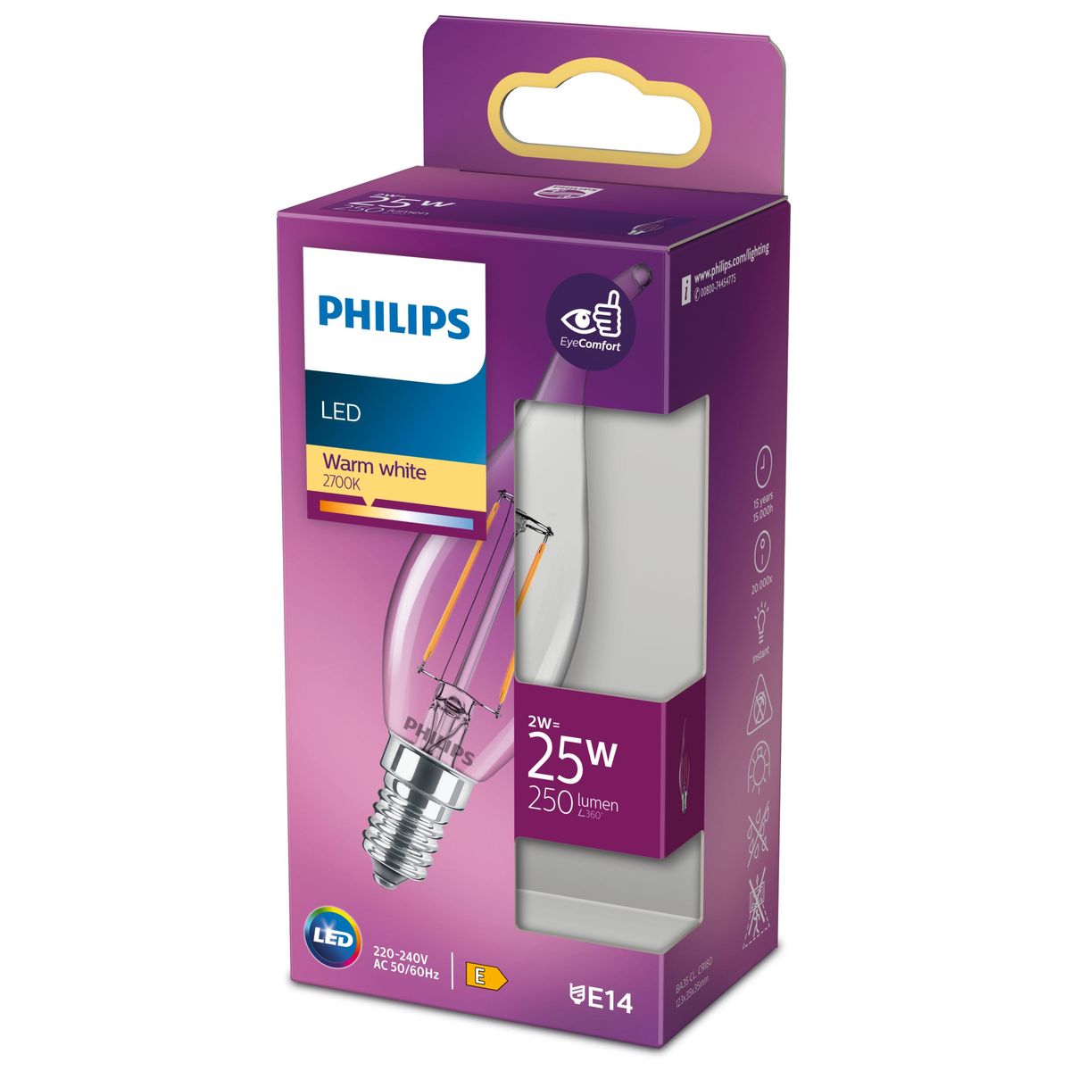 Philips - LED classic 25W BA35 E14 WW CL ND RFSRT4