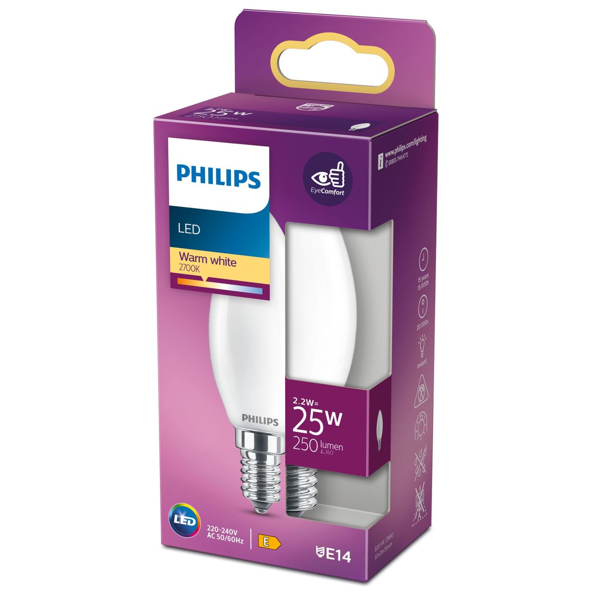 Philips - LED classic 25W B35 E14 WW FR ND RFSRT4