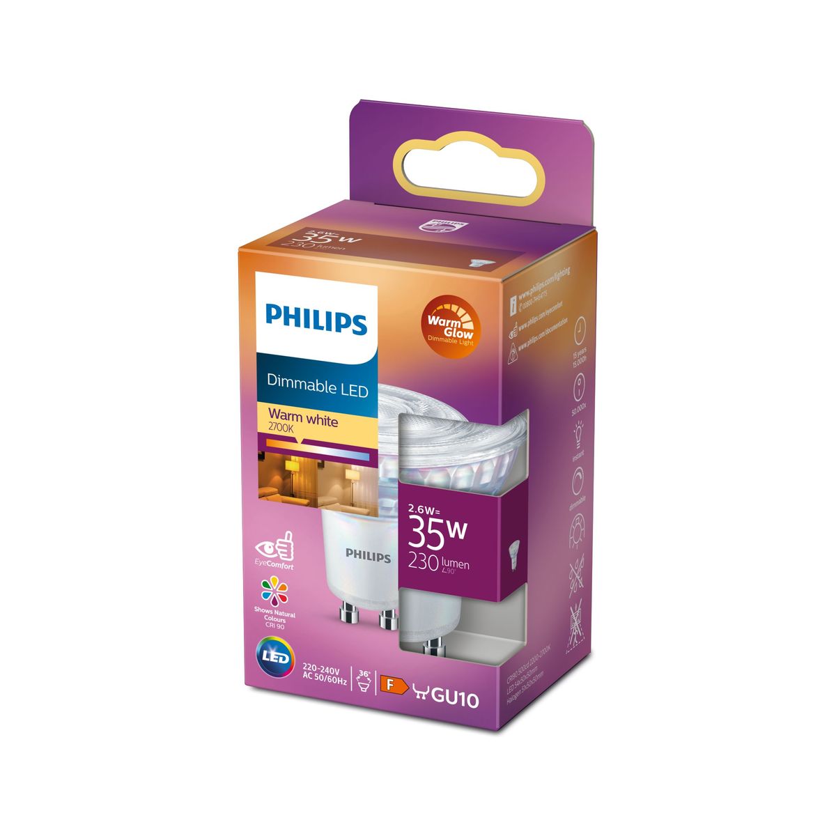 Philips - LED CLA 35W GU10 C90 WW 36D WGD SRT4