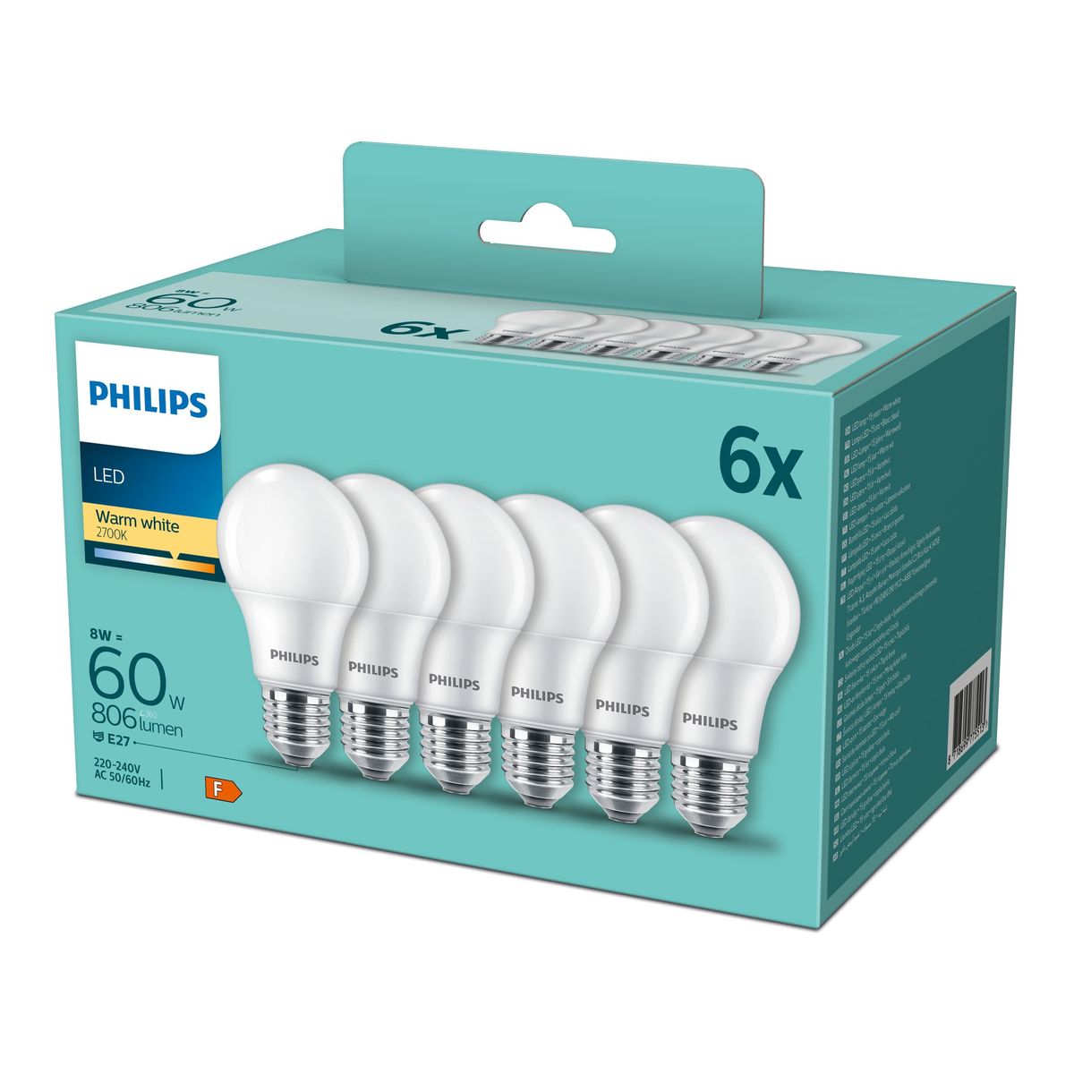 Philips - LED 60W A60 E27 WW FR ND 6PF/6 DISC