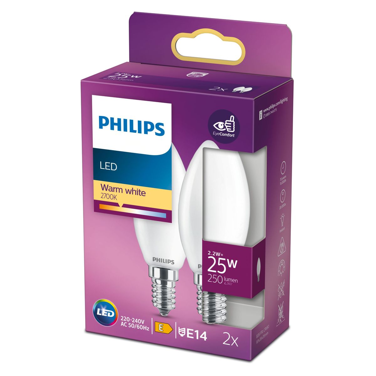 Philips - LED classic 25W B35 E14 WW FR ND 2SRT6