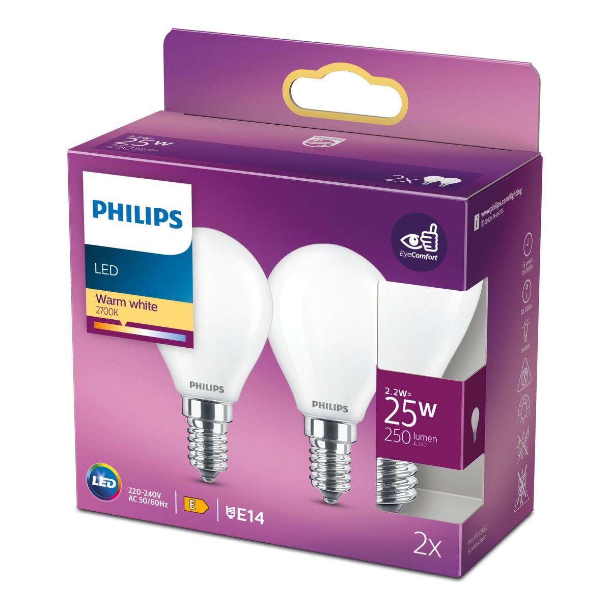 Philips - LED classic 25W P45 E14 WW FR ND 2SRT6