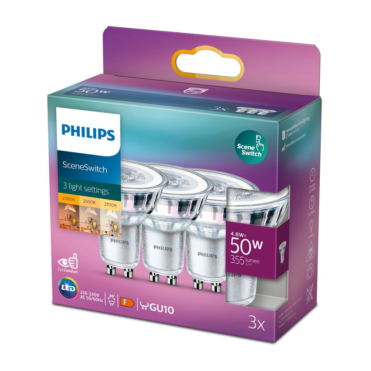 Philips - LED SSW 50W GU10 WW 36D RF ND 3SRT6
