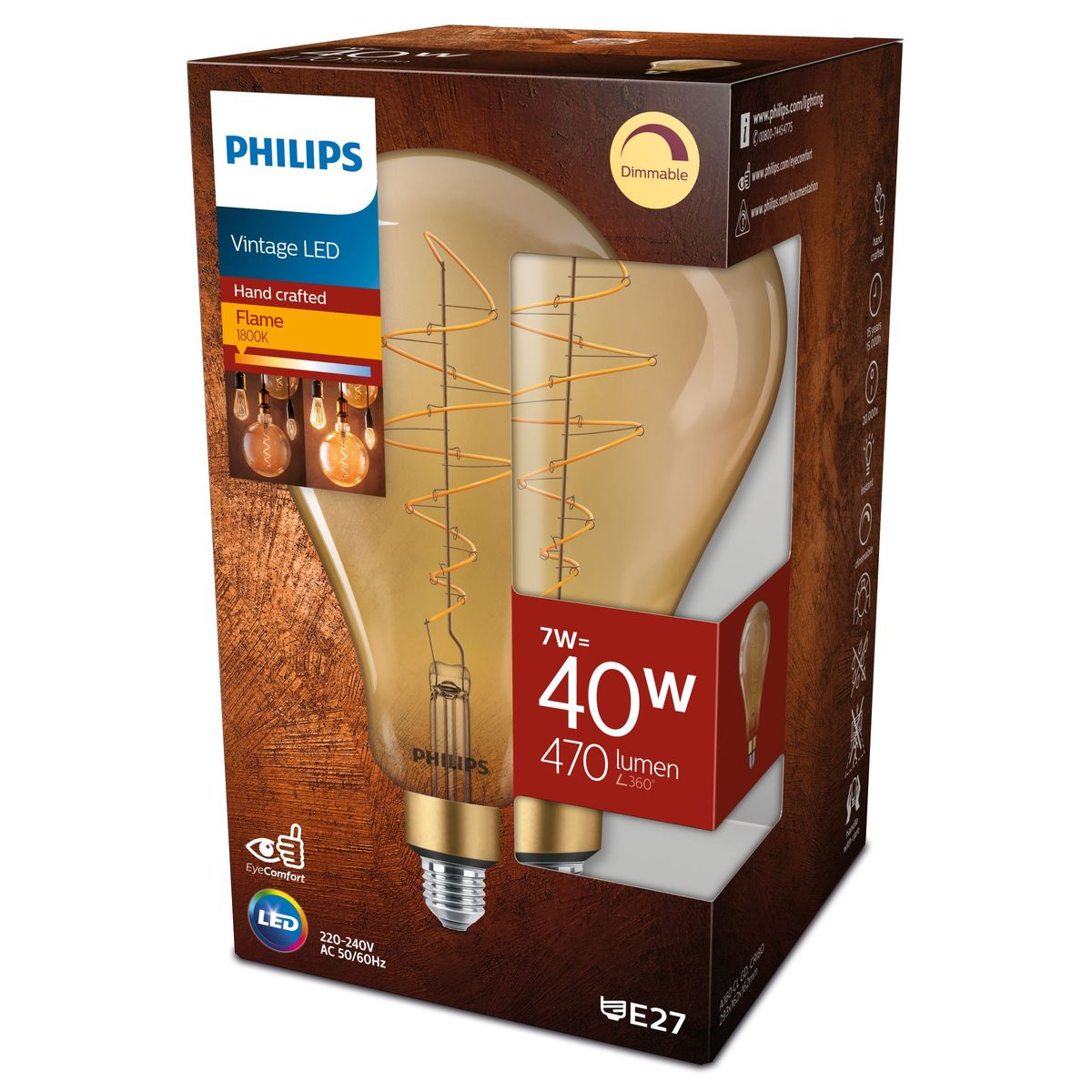Philips - LED classic-giant 40W E27 A160 GOLD DIM