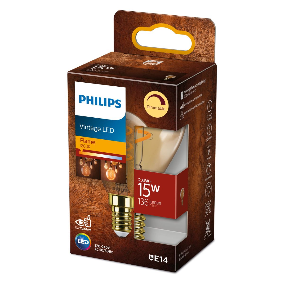 Philips - LED classic 15W P45 E14 GOLD SP D SRT4
