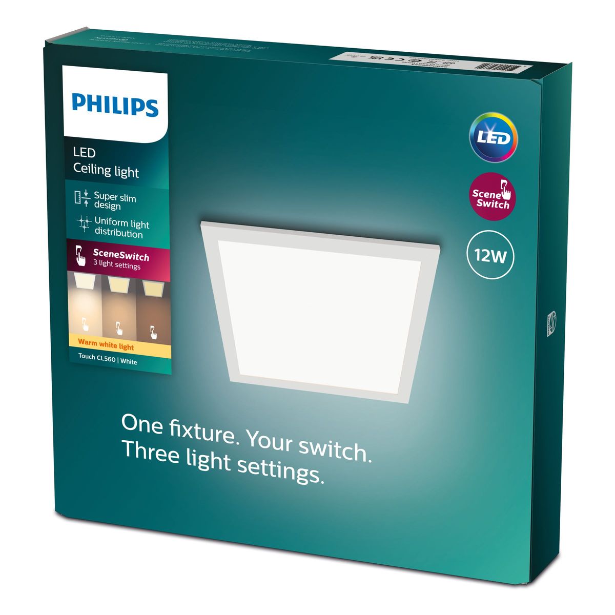 Philips - Sufit dotykowy CL560 SS SQ 12W 27K W HV06