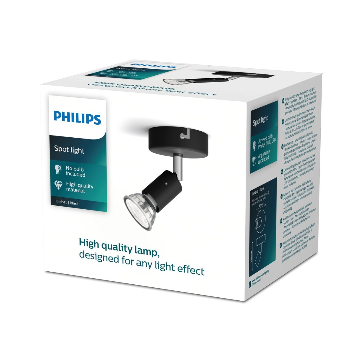 Philips - Limbali pojedynczy punkt czarny 1x50W 230V