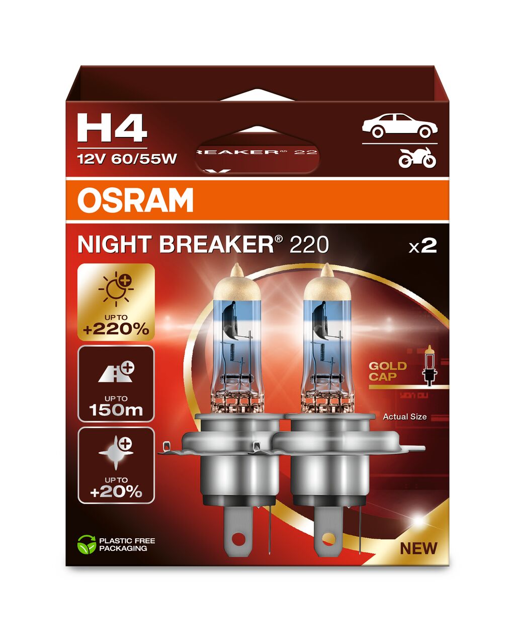 OSRAM NIGHT BREAKER 200 - H4 - 2-pak