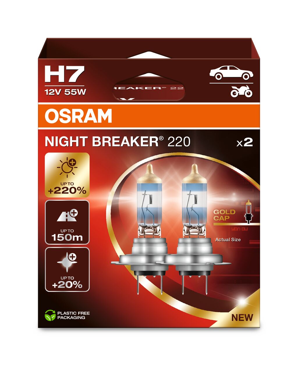OSRAM NIGHT BREAKER 200 - H7 - 2-pak