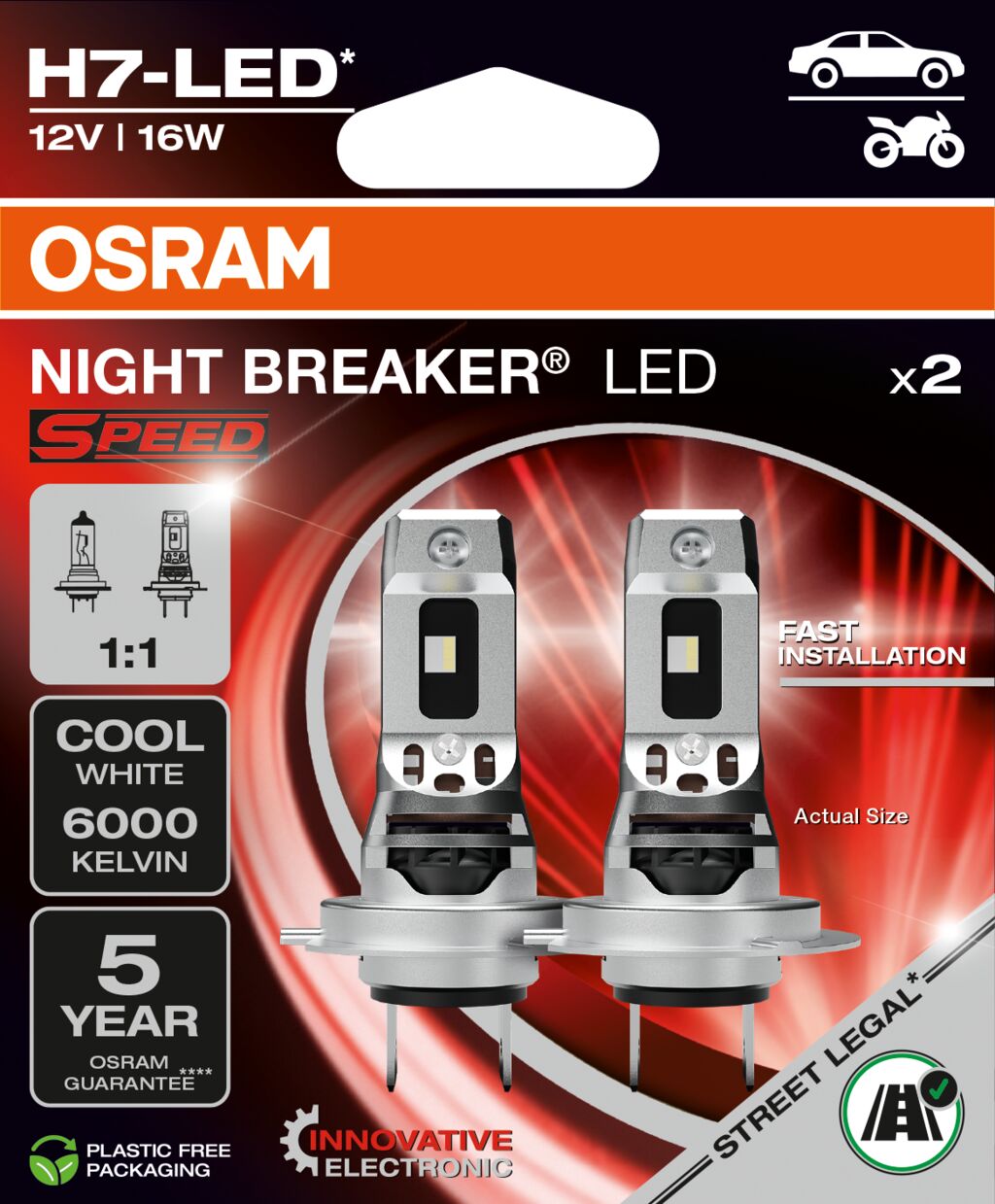 Osram Night Breaker Prędkość LED H7 - 2 -Pak
