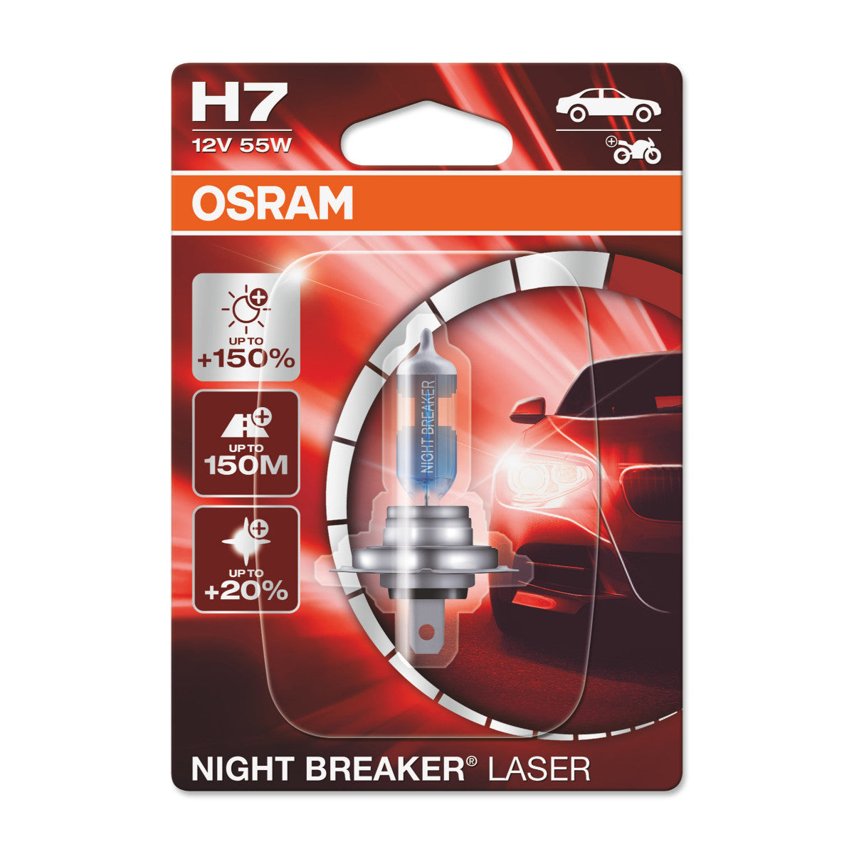OSRAM NIGHT BREAKER® LASER H7 Pojedynczy blister