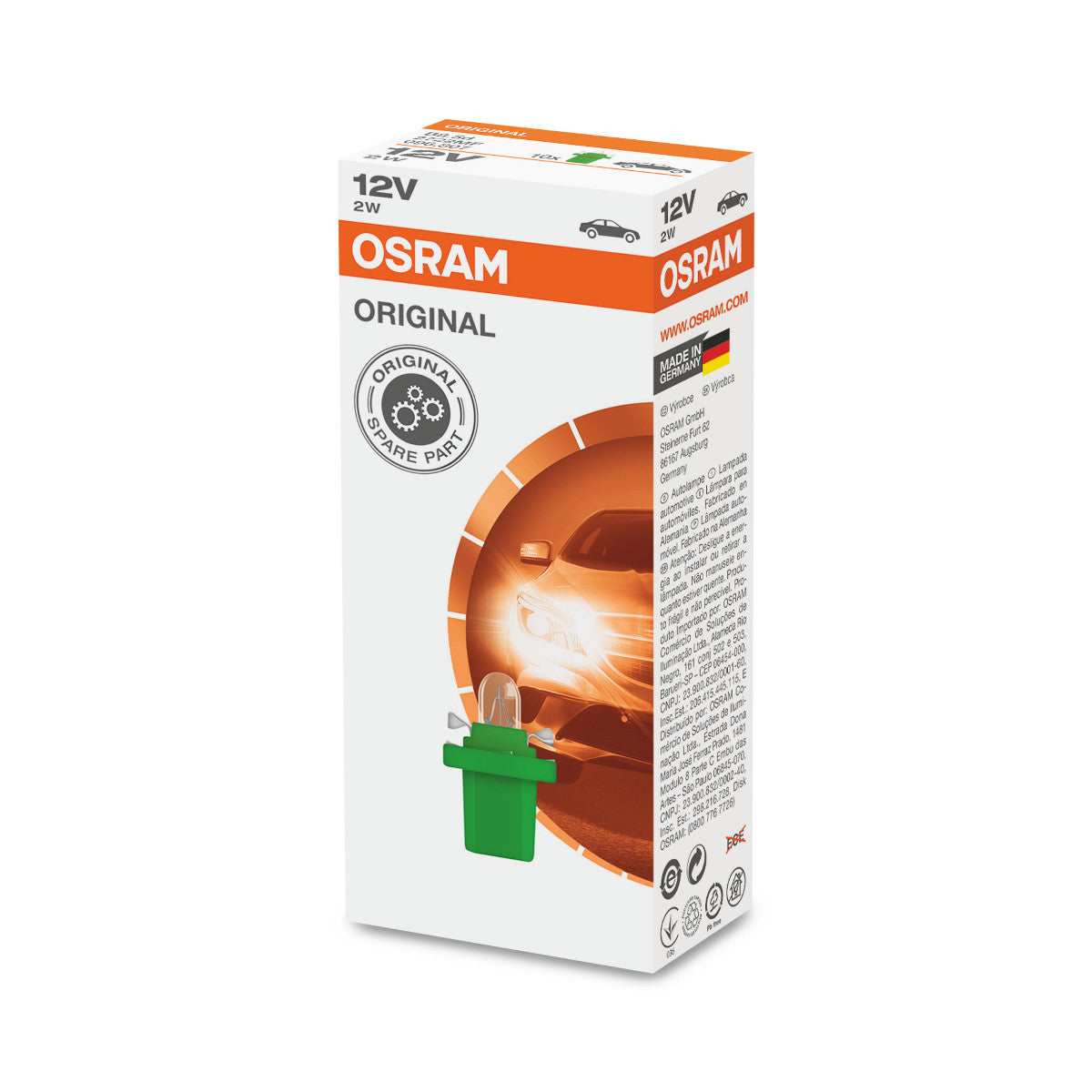 OSRAM ORIGINAL - PLASTIC MF BASE - 2W - B8.5d - Extra light lamp