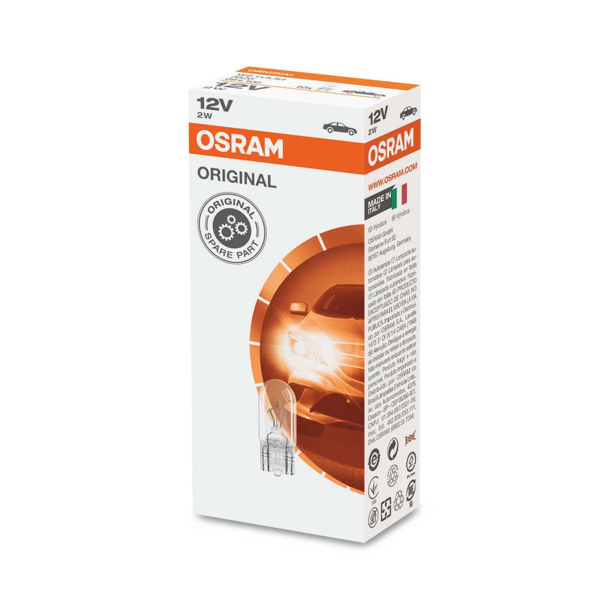 OSRAM ORIGINAL - WEDGE BASE - 2W - 12V - W2.1x9.5d - Dodatkowa lampa oświetleniowa