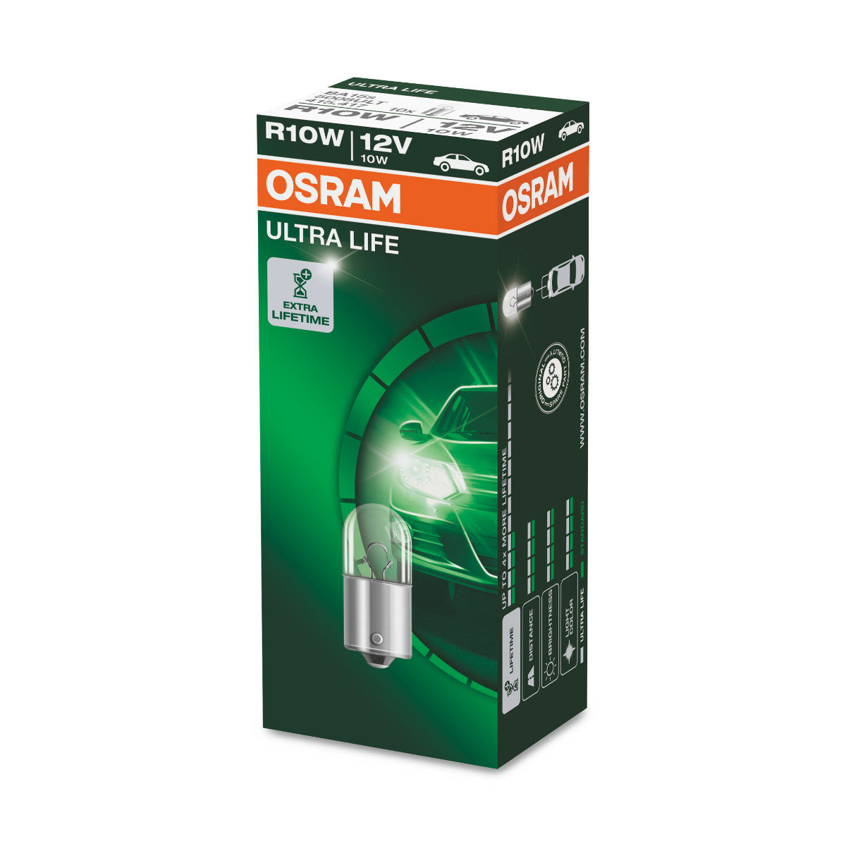 OSRAM ULTRA LIFE - R10W Extra Light Lamp - 1-PACK