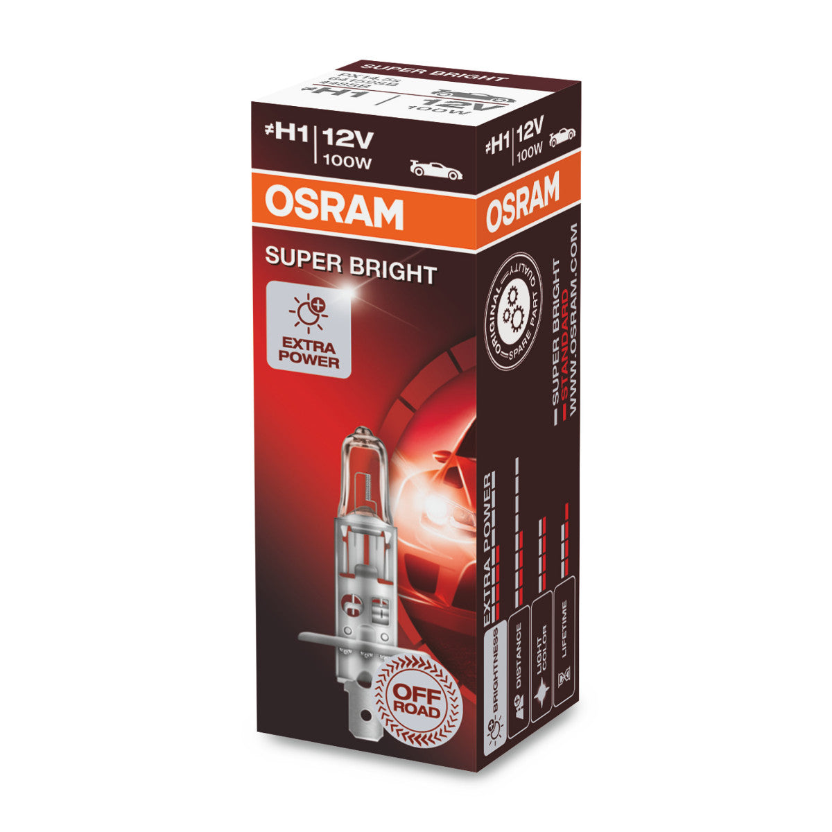 OSRAM SUPER BRIGHT PREMIUM - SUPER BRIGHT - Reflektor halogenowy off-road H1 - PX14 -5s