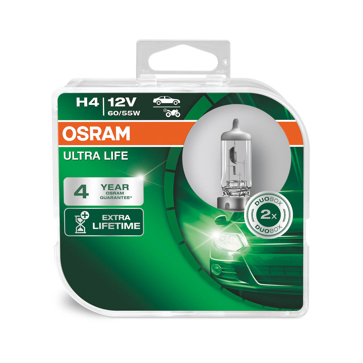 OSRAM ULTRA LIFE - Reflektor halogenowy H4 - Duo box
