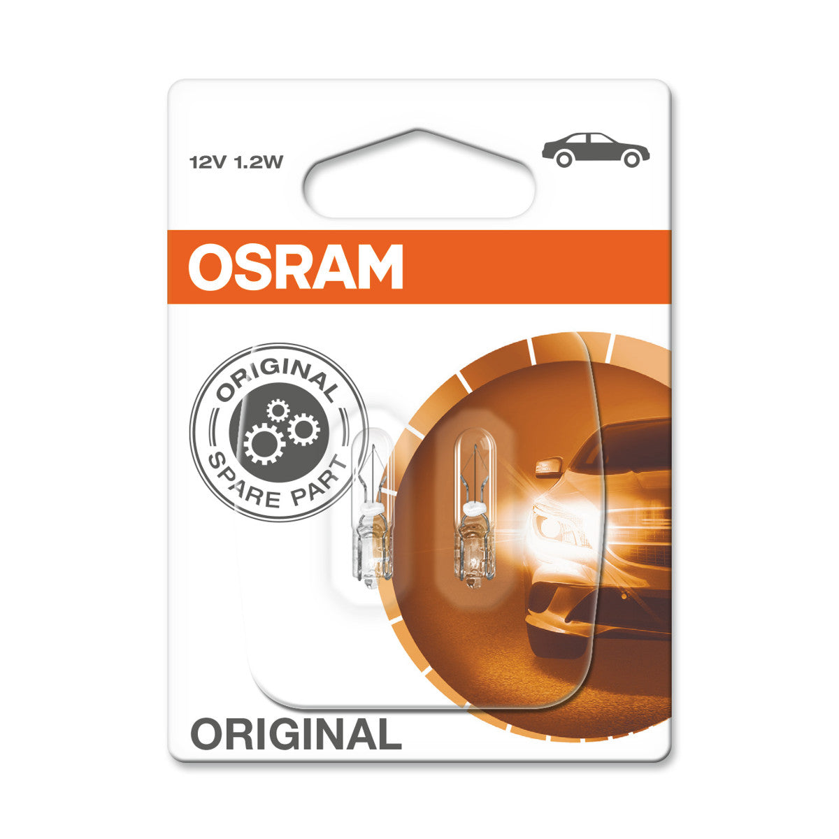 OSRAM ORIGINAL - WEDGE BASE - 1-2W - 12V - W2x4.6d - Extra light lamp