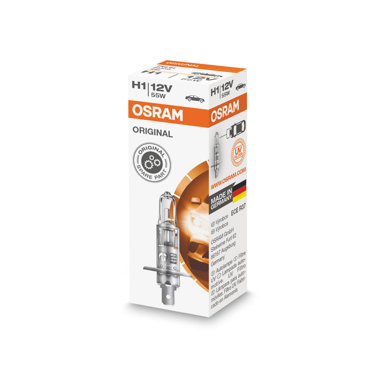 OSRAM ORIGINAL LINE - H1 - 12 V - 55 W - Naświetlacz halogenowy - Składana skrzynka