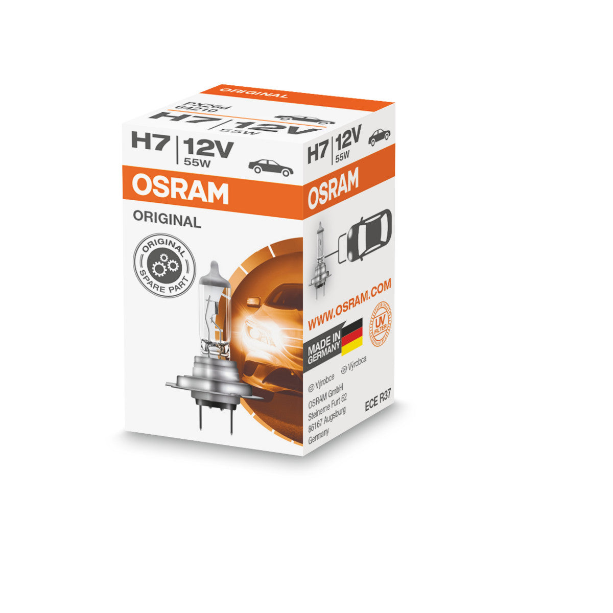 OSRAM ORIGINAL LINE - H7 - 12 V - 55 W - Naświetlacz halogenowy - Składana skrzynka