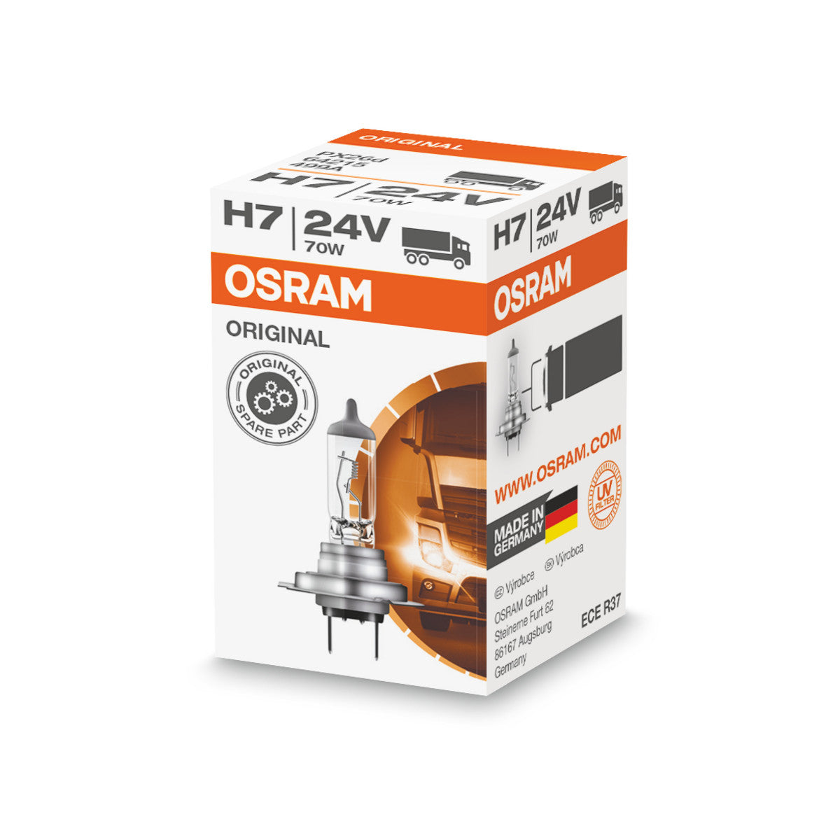 OSRAM ORIGINAL LINE - H7 - 24 V - 70 W - Naświetlacz halogenowy - Składana skrzynka