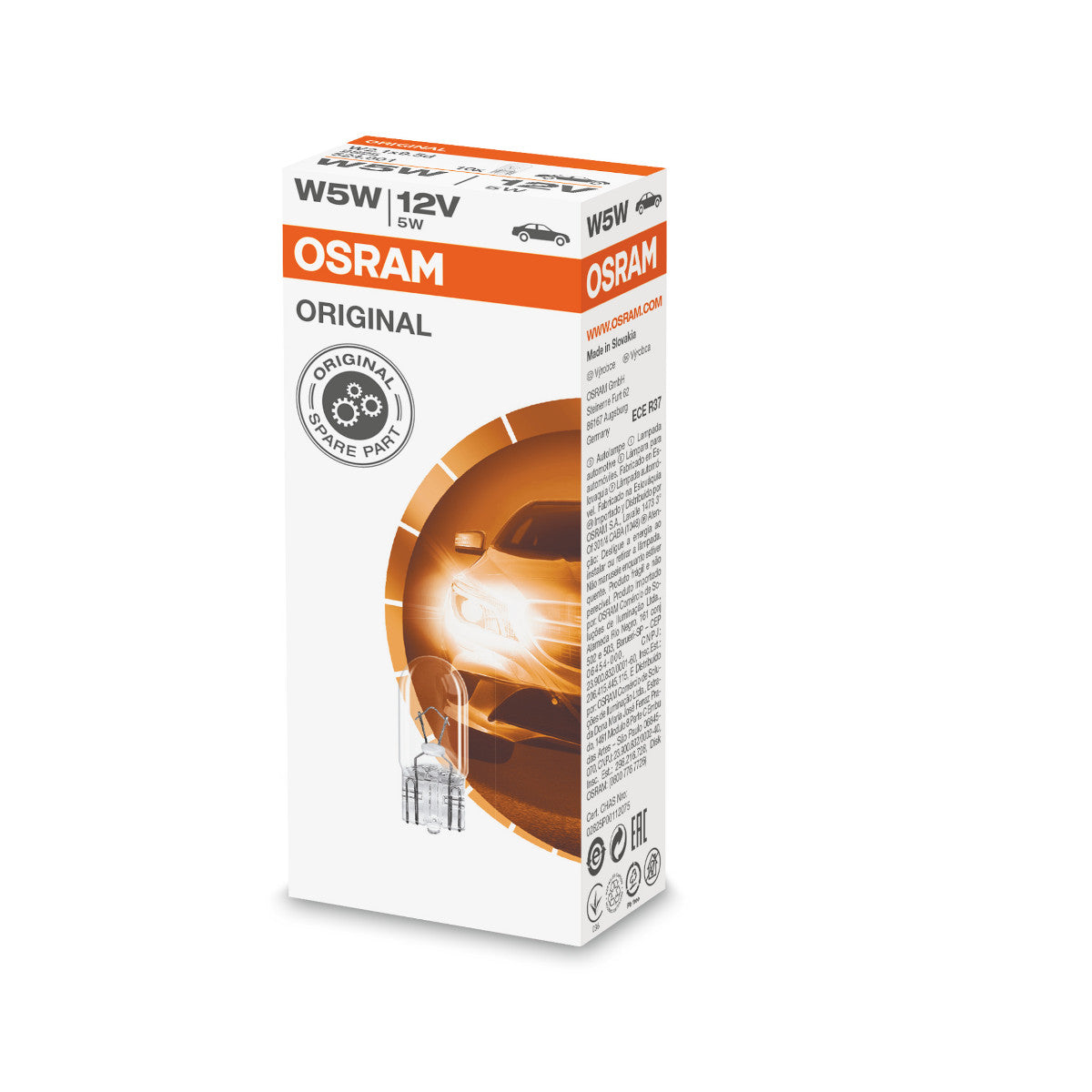 OSRAM ORIGINAL - WEDGE BASE - 5W - 12V - W2.1x9.5d - Dodatkowa lampa oświetleniowa