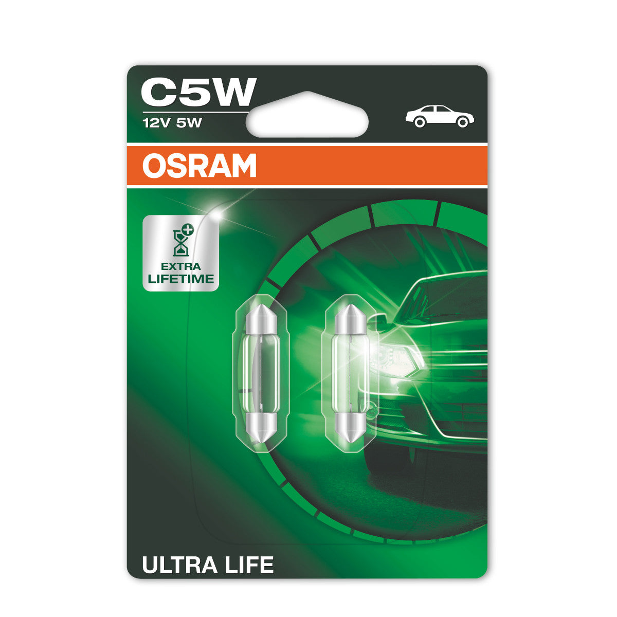 OSRAM ULTRA LIFE - C5W Extra Light Lamp - 2-PACK