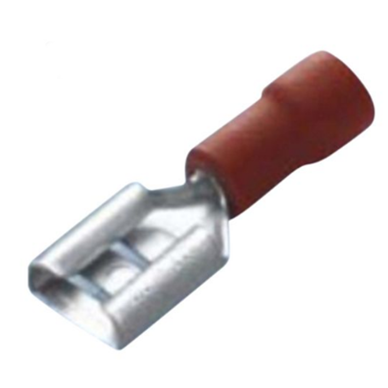 Płaska tuleja kołka 1,5 mm2 winylowa czerwona 6,3 x 0,8 mm - 10 szt.