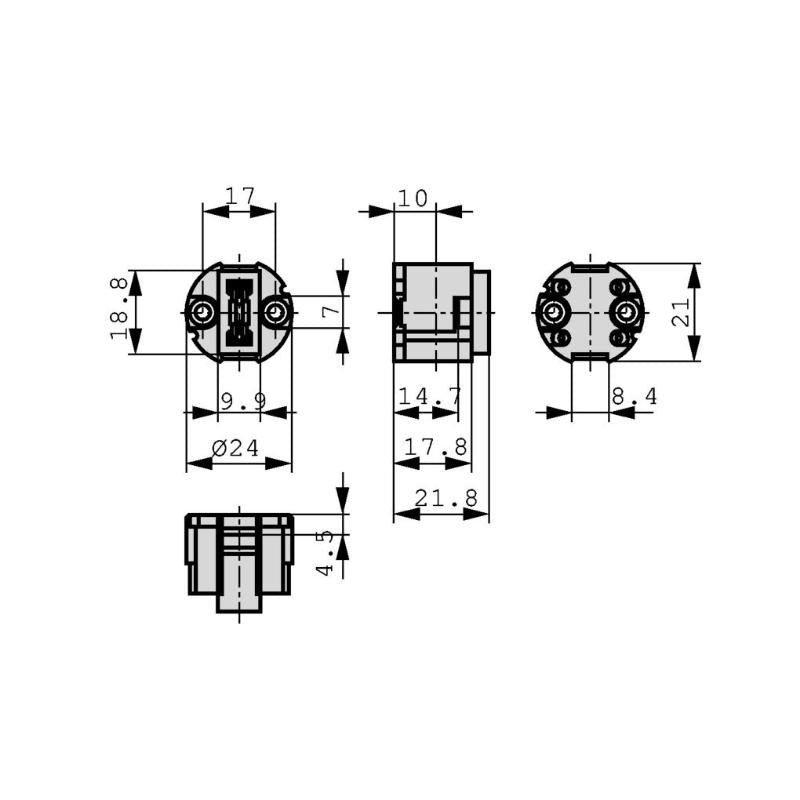 Podstawa lampy G9 ceramiczna