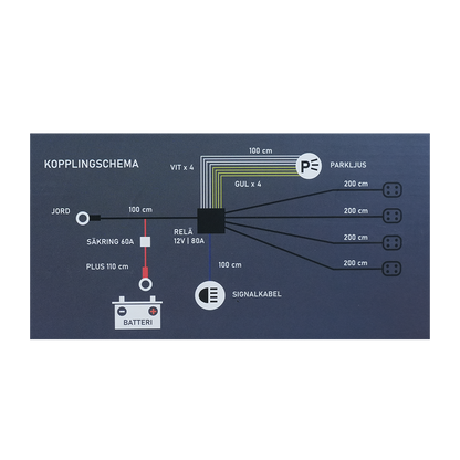 Zestaw kabli Luxtar Relay DT-4 X4 12V 80A Przekaźnik