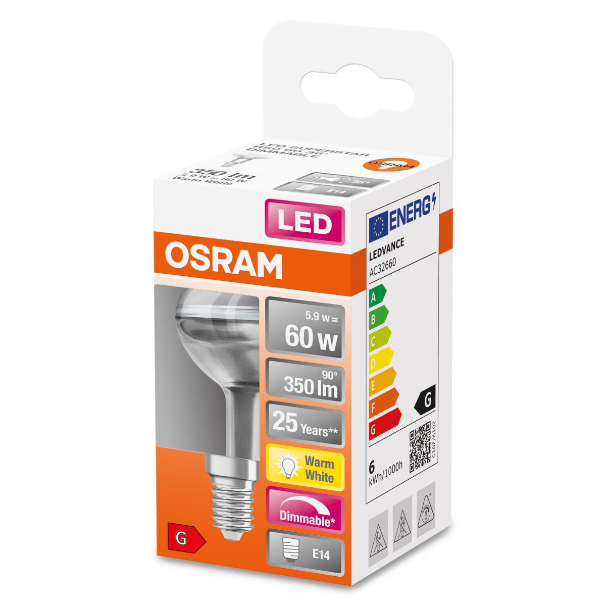 OSRAM LED-LAMPA REFLEKTOR MATT (60) E14 DIM