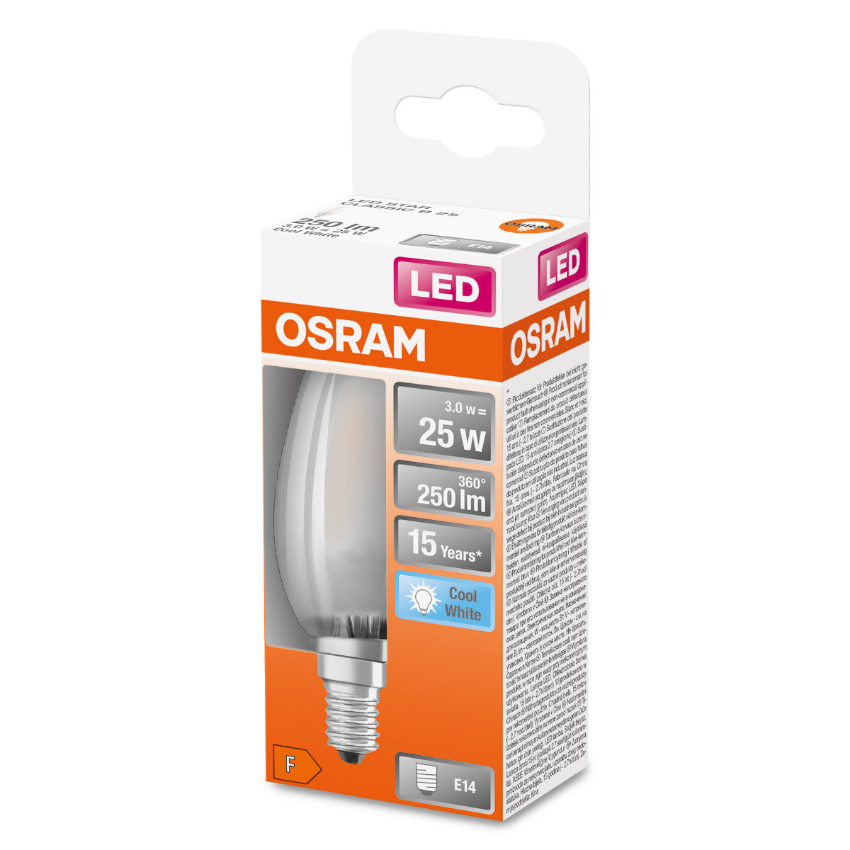 OSRAM LED-LAMPA KRONFORM MATT (25) E14 Kallvit