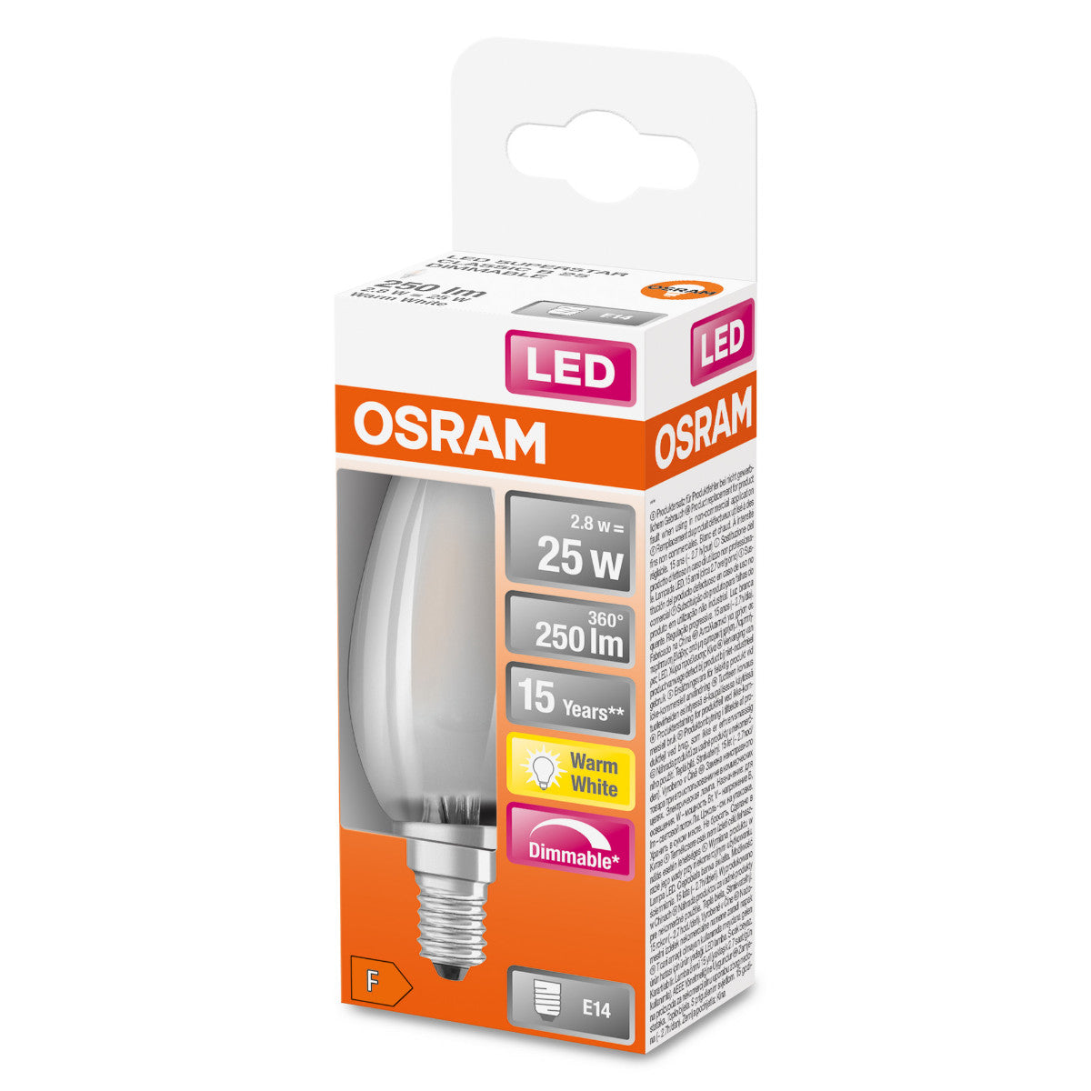 OSRAM LED-LAMPA KRONFORM MATT (25) DIM E14