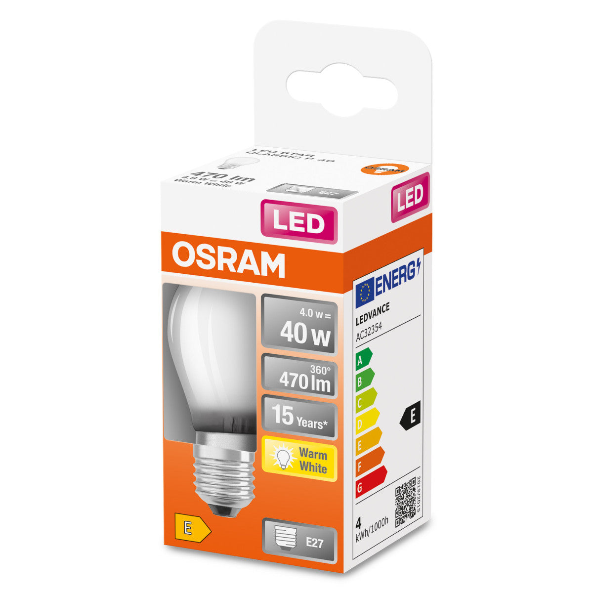 OSRAM LED-LAMPA RUND MATT (40) E27 VARMVIT RETRO