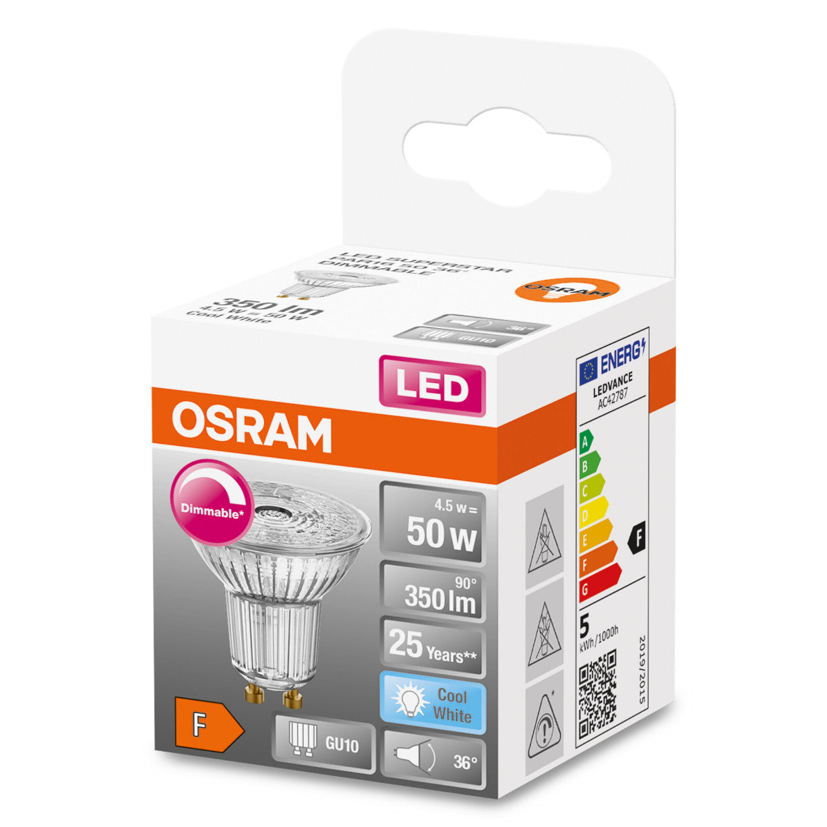 OSRAM LED-LAMPA REFLEKTOR MATT (50) GU10 DIM KALLVIT