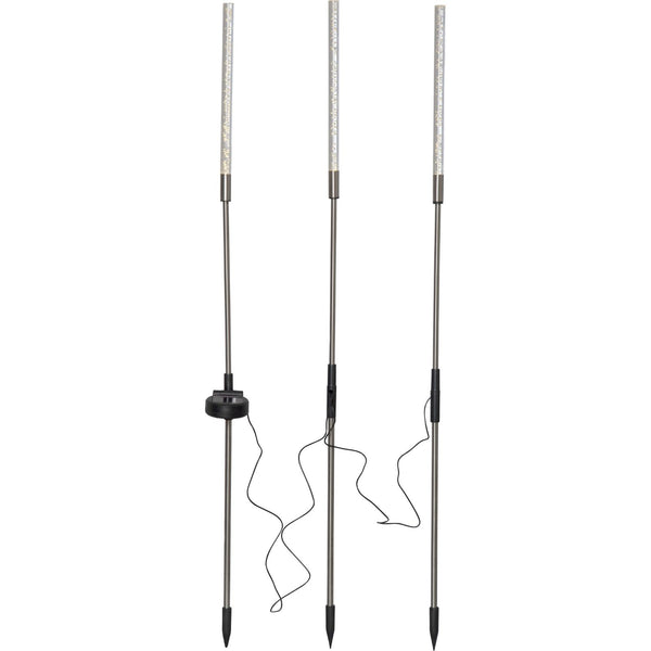 Star Trading - Oświetlenie solarne - Dekoracja solarna Bubbly 3-pin - Przezroczysta - 83cm