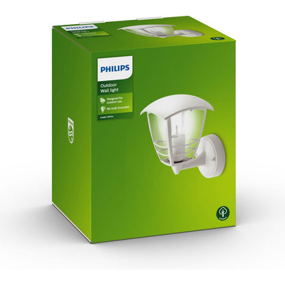 Philips - Creek Wall Lantern White 1x60W 230v UP