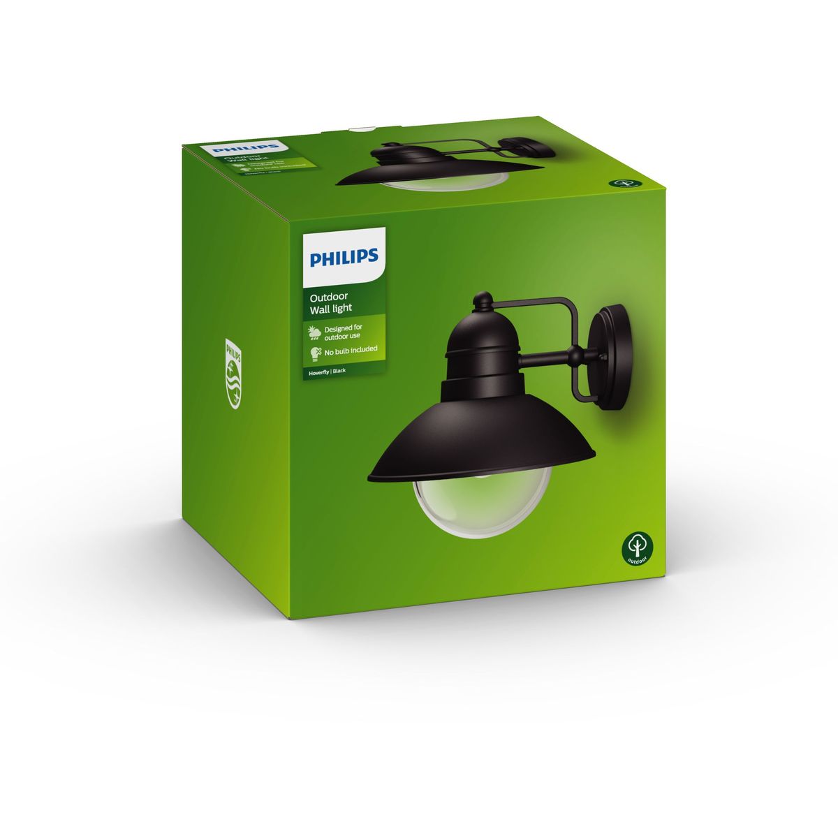 Philips - Hoverfly Wall Lantern Black 1x60W 230V