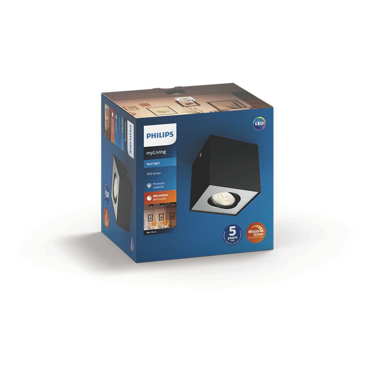Philips - BOX single spot black 1x4.5W SELV