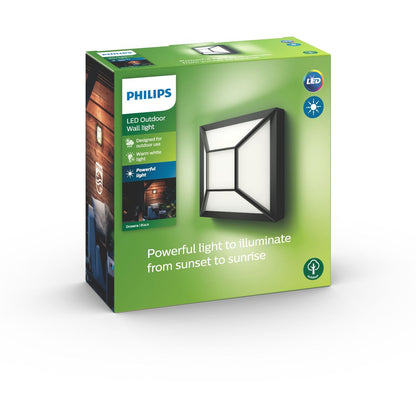 Philips - Drosera Wall Lantern Black 1x12W 176v