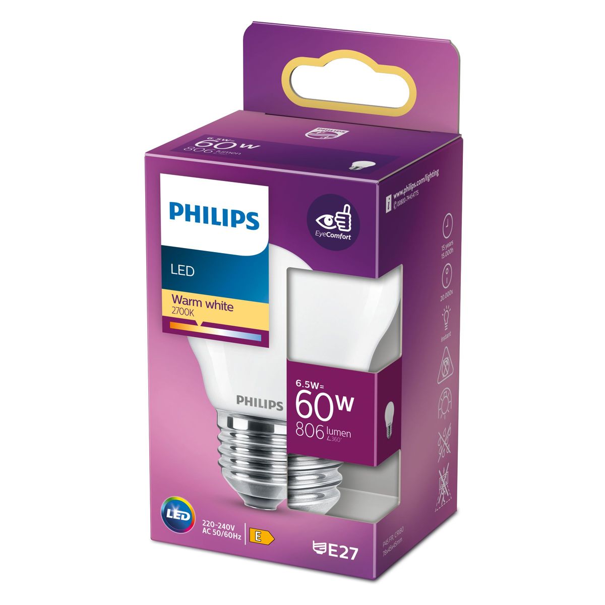 Philips - LED classic 60W E27 WW P45 FR ND RFSRT4