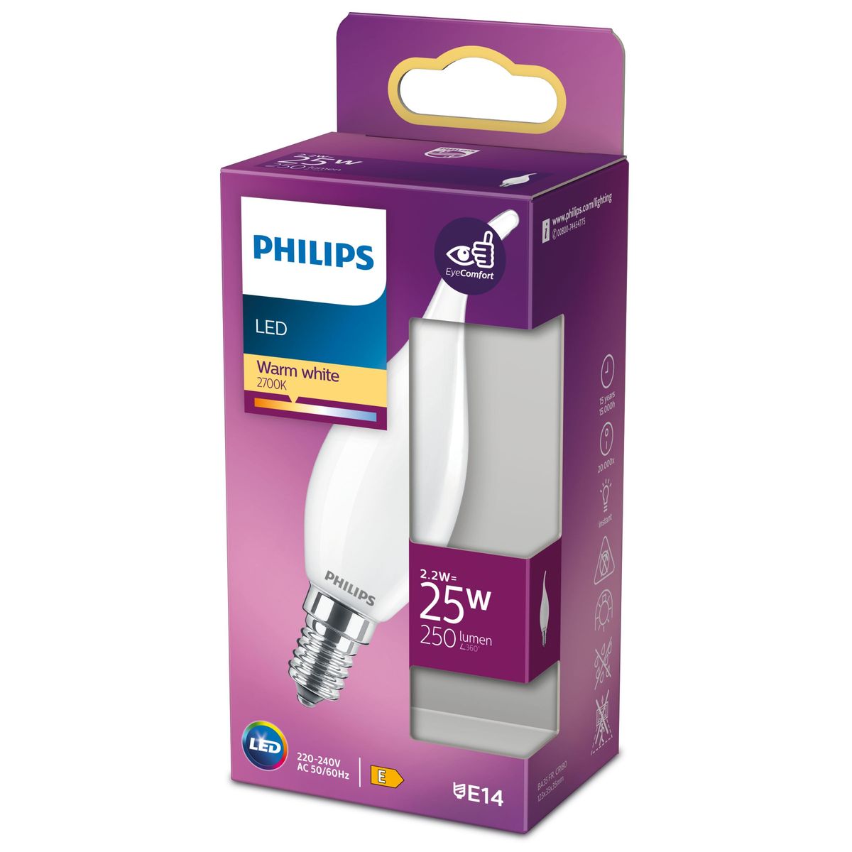Philips - LED classic 25W BA35 E14 WW FR ND SRT4