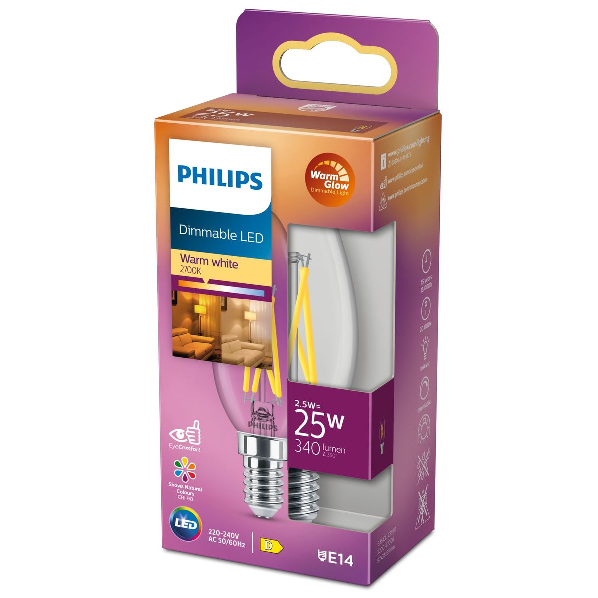 Philips - LED classic 25W B35 E14 CL WGD90 SRT4